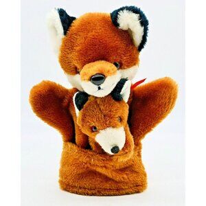 Pedigree Pocket Puppets Fox‎ Baby Hand Finger Lot of 2 Plush Stuffed Animal VTG